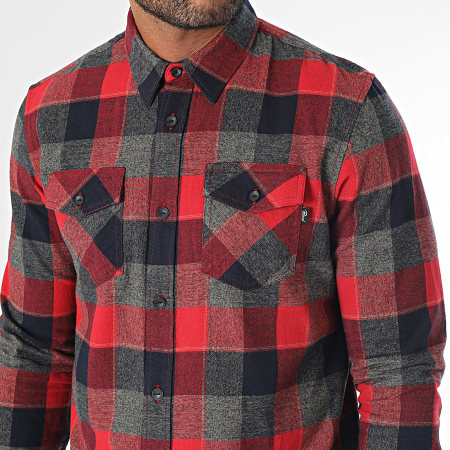 Petrol Industries - Camicia a scacchi a maniche lunghe SIL417 Red Navy Heather Grey
