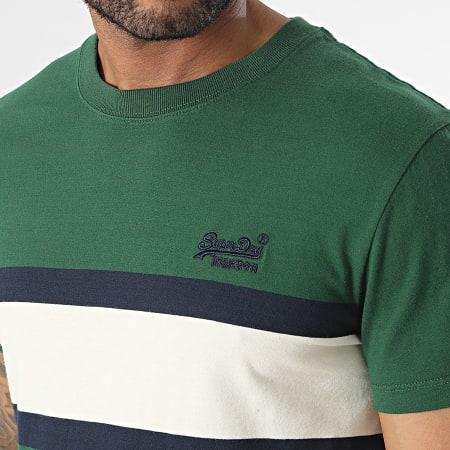 Superdry - Essential Logo Stripe Tee Verde