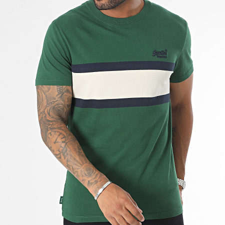 Superdry - Tee Shirt Essential Logo Stripe Vert