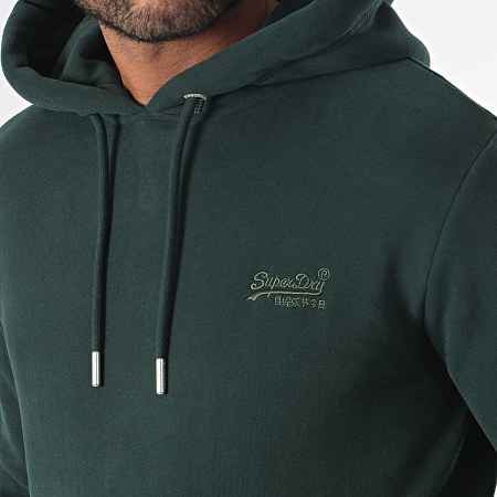 Superdry - Felpa con cappuccio Essential Logo Verde