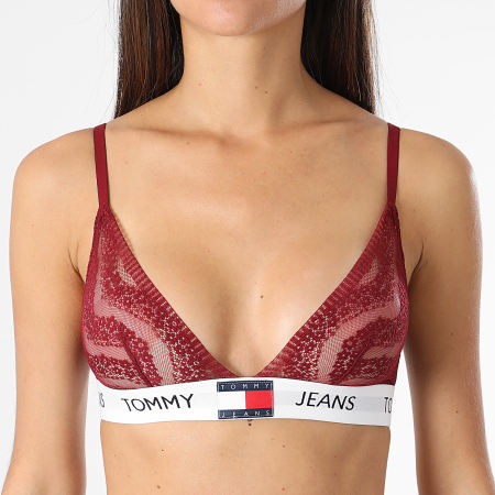 Tommy Jeans - Sujetador triángulo de encaje sin forro 4677 Burdeos para mujer