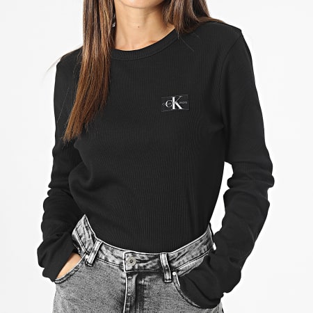 Calvin Klein - Tee Shirt Manches Longues Femme 2781 Noir