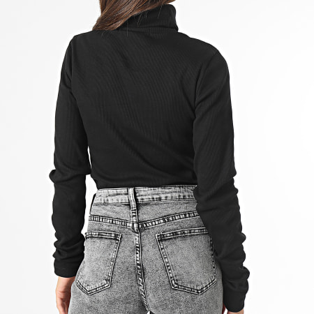 Calvin Klein - Tee Shirt Col Roulé Manches Longues Femme 2024 Noir