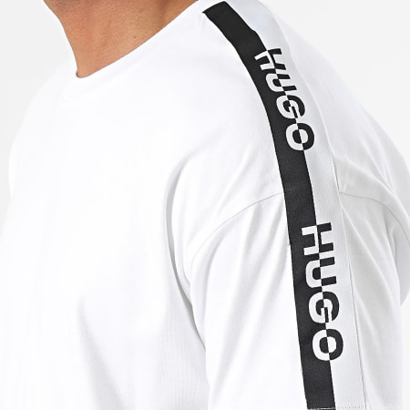 HUGO - Tee Shirt A Bandes Tape 50502562 Blanc