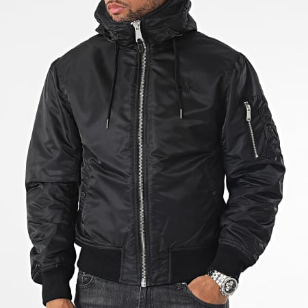 Schott NYC - Bomber Jas met capuchon B19RS Zwart