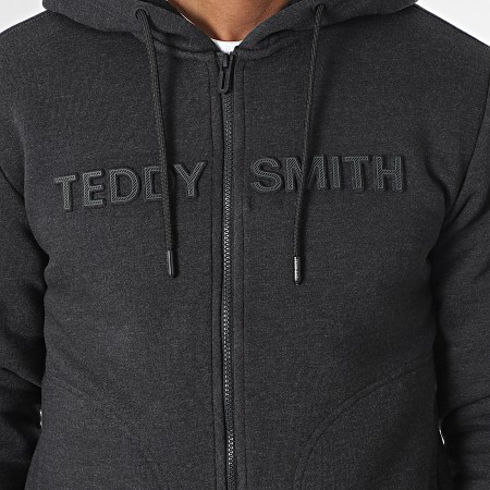 Teddy Smith - Sudadera con capucha Nail Zip Heather Negro