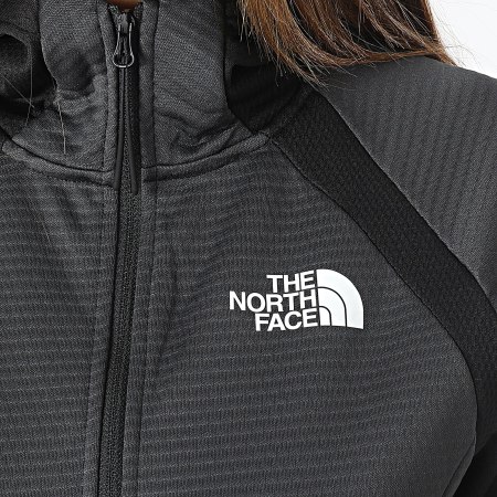 The North Face - Felpa da donna con cappuccio e zip integrale A856C Grigio antracite Nero