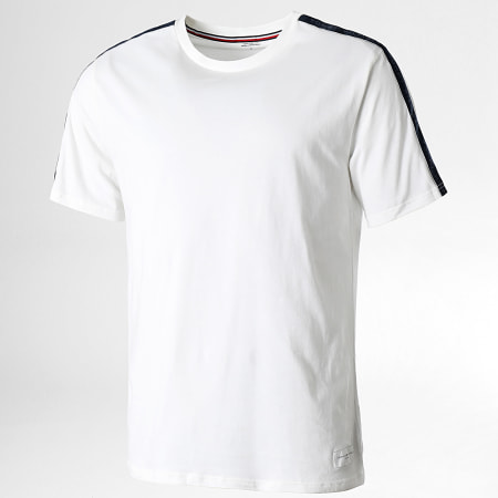 Tommy Hilfiger - Tee Shirt A Bandes Logo 3005 Blanc