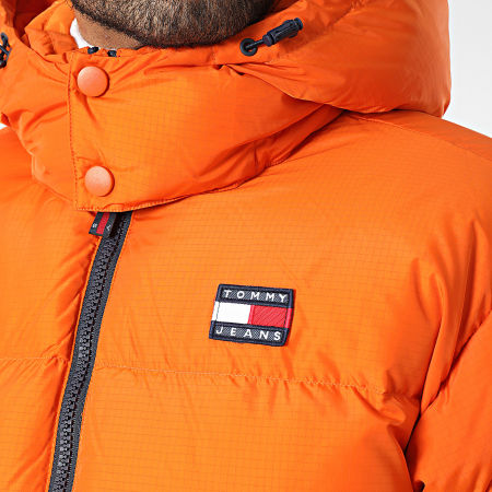 Tommy Jeans - Piumino Alaska Puffer 5445 arancione con cappuccio