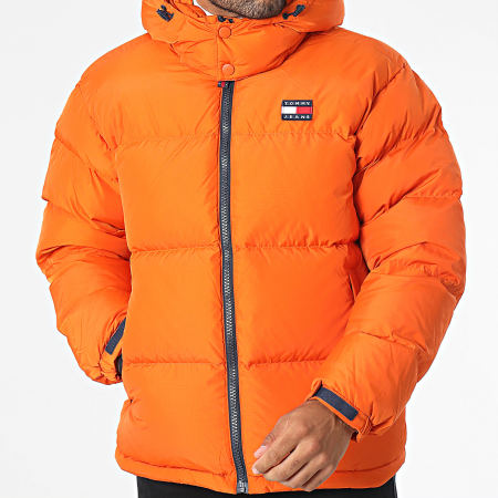 Tommy Jeans - Alaska Puffer Jas met Capuchon 5445 Oranje