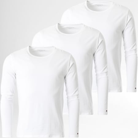 Tommy Hilfiger - Lot De 3 Tee Shirts Manches Longues 3022 Blanc