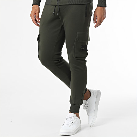Zayne Paris  - Set giacca con zip e pantaloni cargo verde kaki