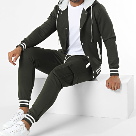 Zayne Paris  - Ensemble Veste Et Pantalon Cargo Vert Kaki