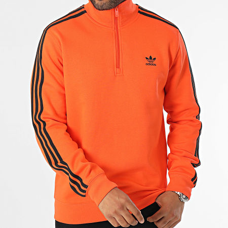 Adidas Originals - Sudadera Cuello Cremallera 3 Rayas II5775 Naranja