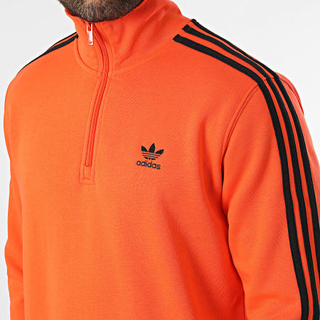 Adidas Originals - Sweat Col Zippé 3 Stripes II5775 Orange