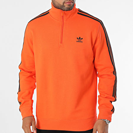 Adidas Originals - Sweat Col Zippé 3 Stripes II5775 Orange