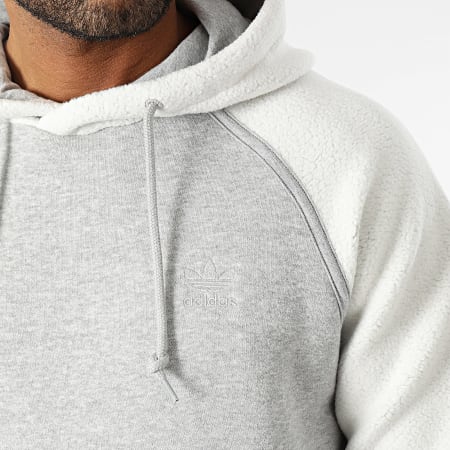 Adidas Originals - Sweat Capuche Essential IM4449 Gris Chiné Blanc