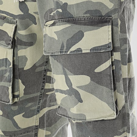 2Y Premium - Pantalón cargo de camuflaje verde caqui