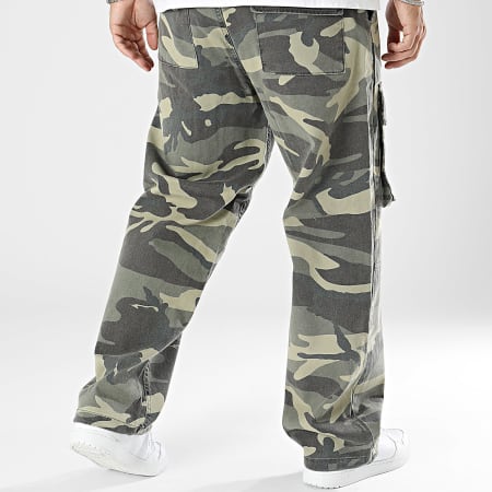 2Y Premium - Pantalón cargo de camuflaje verde caqui