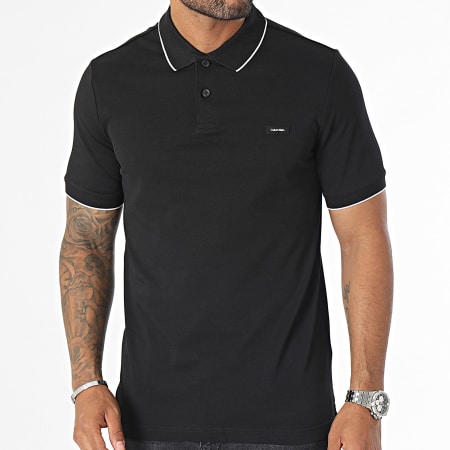 Calvin Klein - Polo Manches Courtes Pique Tipping 1869 Noir