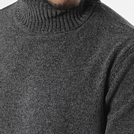 Classic Series - Jersey de cuello alto gris oscuro jaspeado