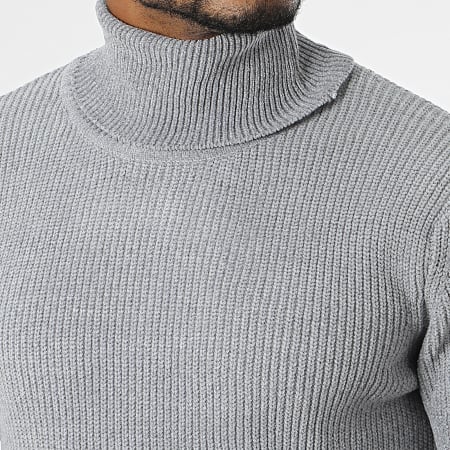 hiver à col montant pour homme - Couleur unie - Pull à col roulé