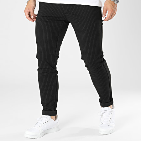 Only And Sons - Pantalones negros a rayas Mark