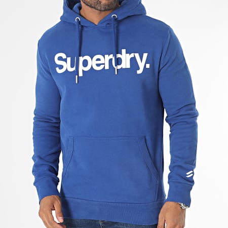 Superdry - Felpa con cappuccio Classic Logo Blu Reale
