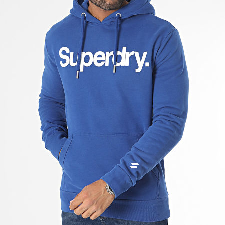 Superdry - Sudadera con capucha Classic Logo Azul Real