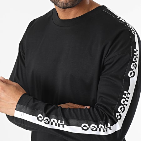 HUGO - Camiseta de manga larga y pantalón de chándal con banda 50502561 Negro