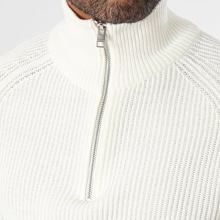 Jack And Jones - Pull Col Montant Pannel Beige Clair