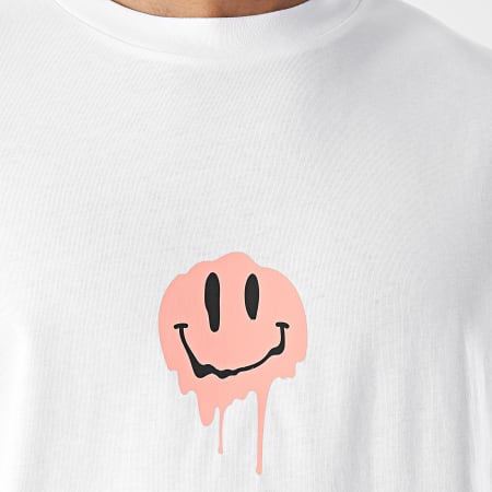 Luxury Lovers - Tee Shirt Oversize Large Dripping Smiles Blanc Rose