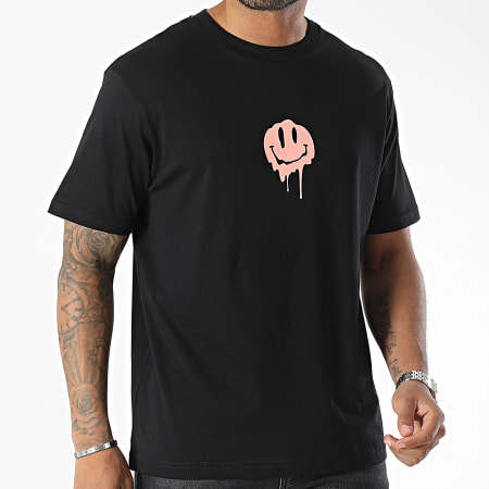 Luxury Lovers - Camiseta oversize grande Goteo de sonrisas Salmón negro