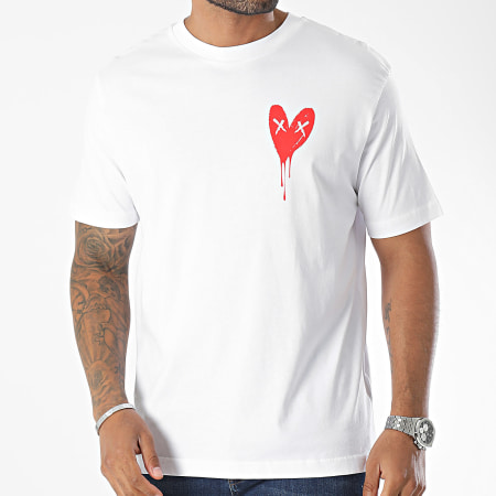 Luxury Lovers - Camiseta Oversize Large Heart Series Small Rojo Blanco