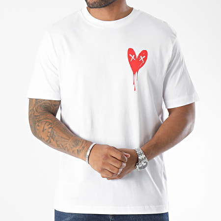 Luxury Lovers - Camiseta Oversize Large Heart Series Small Rojo Blanco