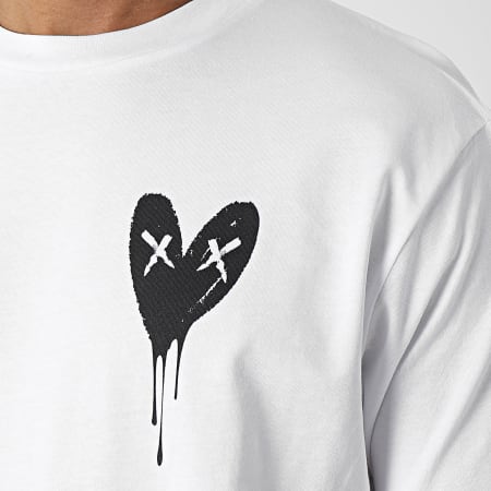 Luxury Lovers - Tee Shirt Oversize Large Heart Series Small Black Blanc