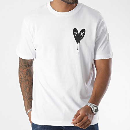 Luxury Lovers - Tee Shirt Oversize Large Heart Series Small Nero Bianco