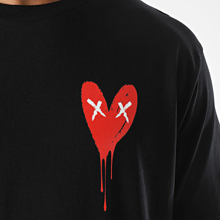 Luxury Lovers - Camiseta Oversize Large Heart Series Small Rojo Negro