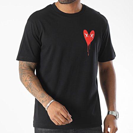 Luxury Lovers - Tee Shirt Oversize Large Heart Series Small Red Black