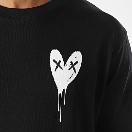 Luxury Lovers - Tee Shirt Oversize Large Heart Series Small White Noir