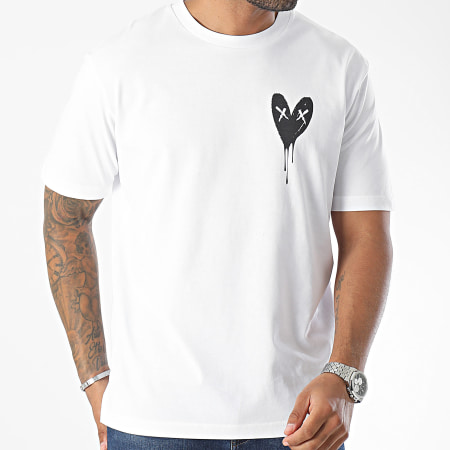 Luxury Lovers - Camiseta Oversize Large Heart Series Negro Blanco