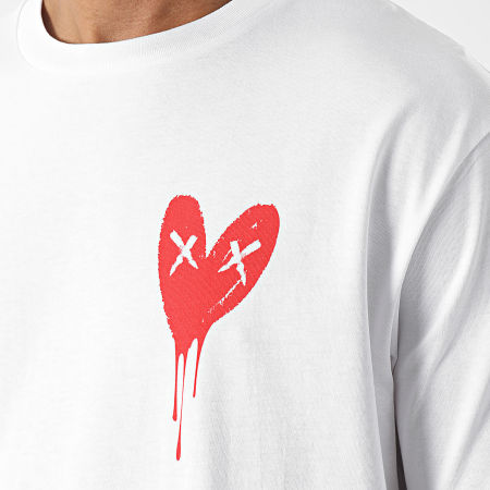 Luxury Lovers - Tee Shirt Oversize Serie Cuore Grande Rosso Bianco