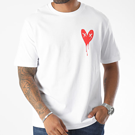 Luxury Lovers - Camiseta Oversize Large Heart Series Rojo Blanco