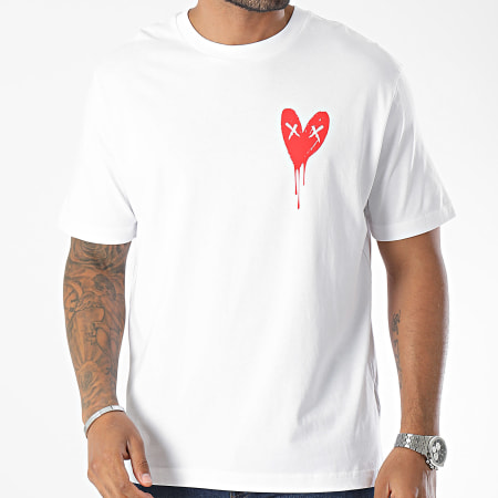 Luxury Lovers - Camiseta Oversize Large Heart Series Rojo Blanco