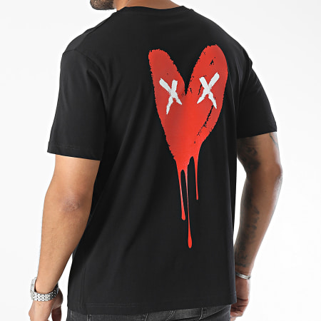Luxury Lovers - Camiseta Oversize Large Heart Series Rojo Negro