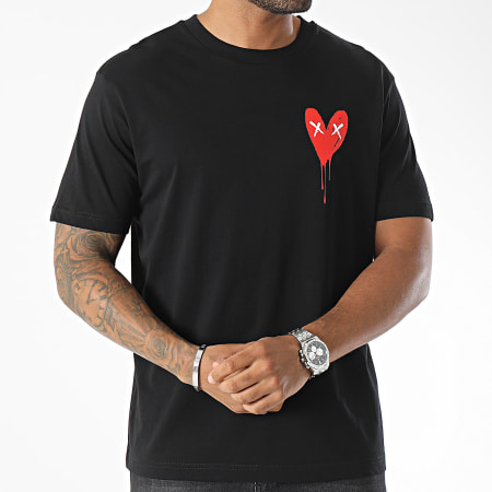 Luxury Lovers - Camiseta Oversize Large Heart Series Rojo Negro