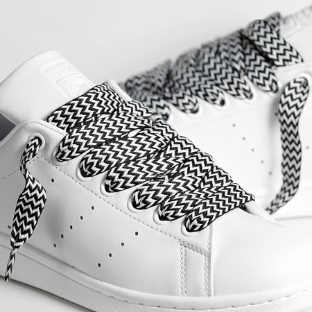 adidas - Baskets Stan Smith FX5500 Footwear White x Superlaced Gros Lacet Noir Blanc