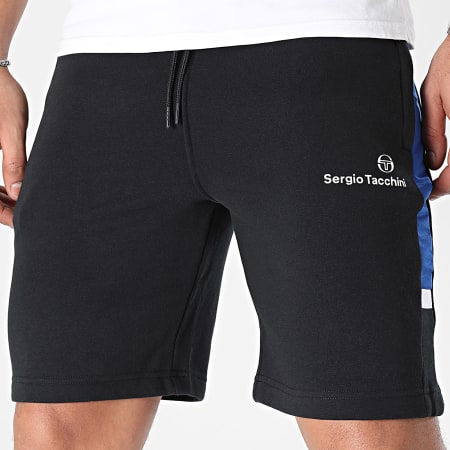 Sergio Tacchini - Pantaloncini da jogging in pile mixabili nero blu reale