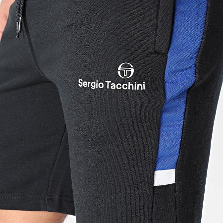 Sergio Tacchini - Short Jogging Mixable Fleece Noir Bleu Roi