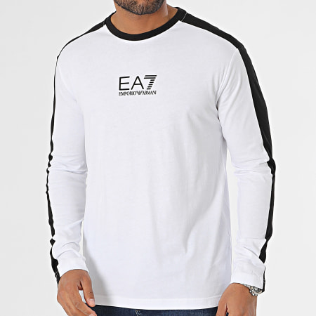 EA7 Emporio Armani - Maglietta a maniche lunghe con strisce 6RPT16-PJ05Z Bianco